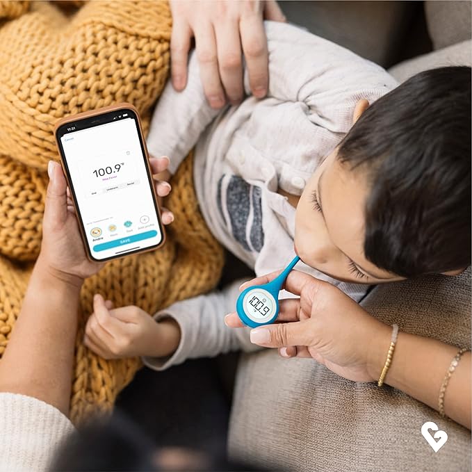 Kinsa Smart,Fever, Digital Medical Baby, Kid and Adult Termometro - Accurate, Fast, FDA Cleared Thermometer for Oral, Armpit or Rectal Temperature Reading - QuickCare - MrTs Computers Cybor Store