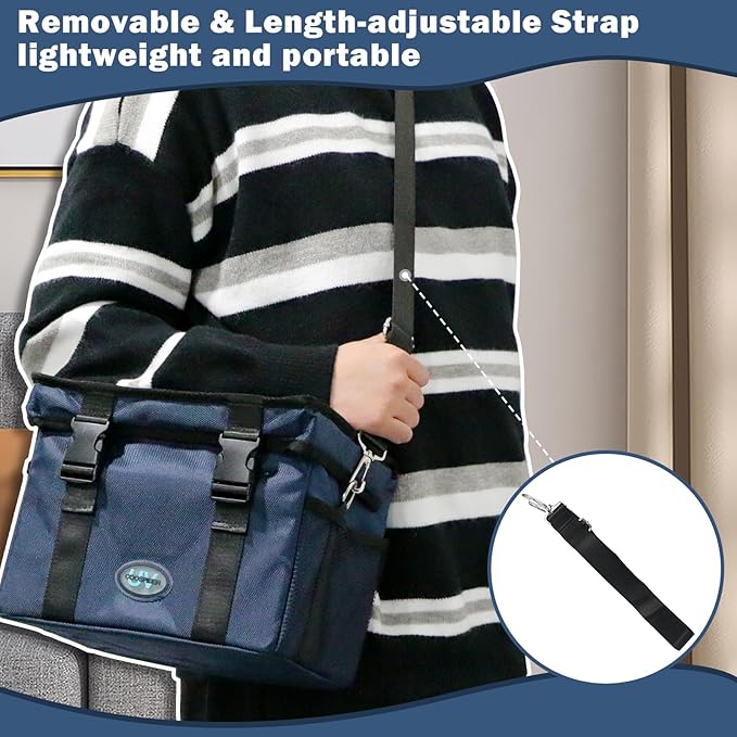 UVC Sanitizer Box Ozone Free with Timer, Portable Large Cleaner Bag with USB Port, UV Light Blue Tote for Mask, Cell Phone, Baby Bottle, Key, Towel 12L/3.17 gal - MrTs Computers Cybor Store