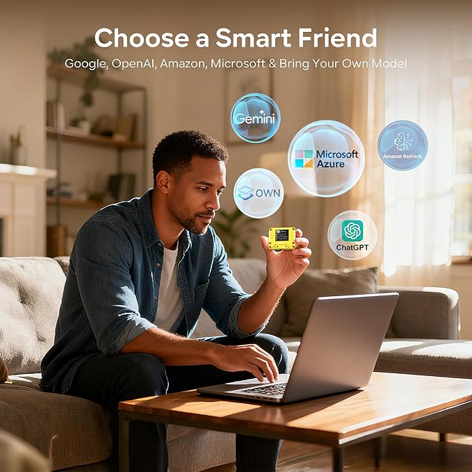 AIPI - Lite AI Robot, Smart Customizable Character with Voice Cloning, GPT Model Access, Memory Storage, and Real - Time Interactive Reactions - MrTs Computers Cybor Store