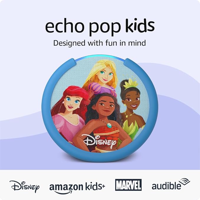 Amazon Echo Pop Kids (newest model), Designed for kids, with parental controls, Includes 6 months of Amazon Kids+, Disney Princess - MrTs Computers Cybor Store