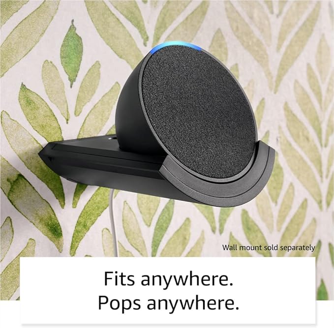 Amazon Echo Pop, Our smallest Alexa speaker, Fits in any room, Charcoal - MrTs Computers Cybor Store