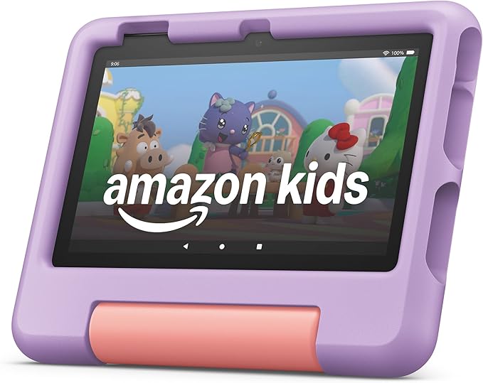 Amazon Fire 7 Kids tablet (newest model) ages 3 - 7. Top - selling 7" kids tablet on Amazon. Includes ad - free and exclusive content, easy parental controls, 10 - hr battery, 16 GB, Purple - MrTs Computers Cybor Store
