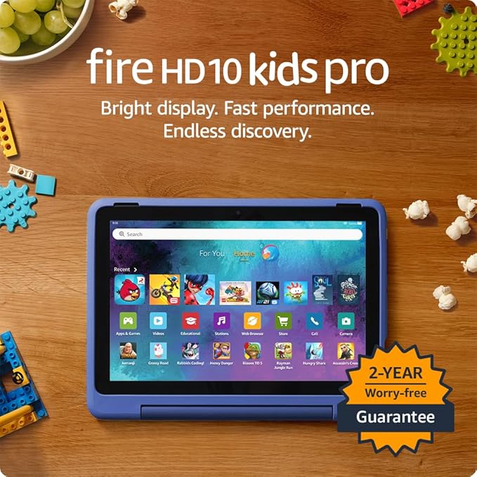 Amazon Fire HD 10 Kids Pro tablet (newest model) ages 6 - 12. Bright 10.1" HD screen, includes ad - free content, robust parental controls, 13 - hr battery and slim case for older kids, 32 GB, Nebula - MrTs Computers Cybor Store