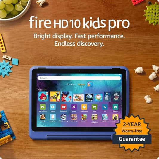 Amazon Fire HD 10 Kids Pro tablet (newest model) ages 6 - 12. Bright 10.1" HD screen, includes ad - free content, robust parental controls, 13 - hr battery and slim case for older kids, 32 GB, Nebula - MrTs Computers Cybor Store