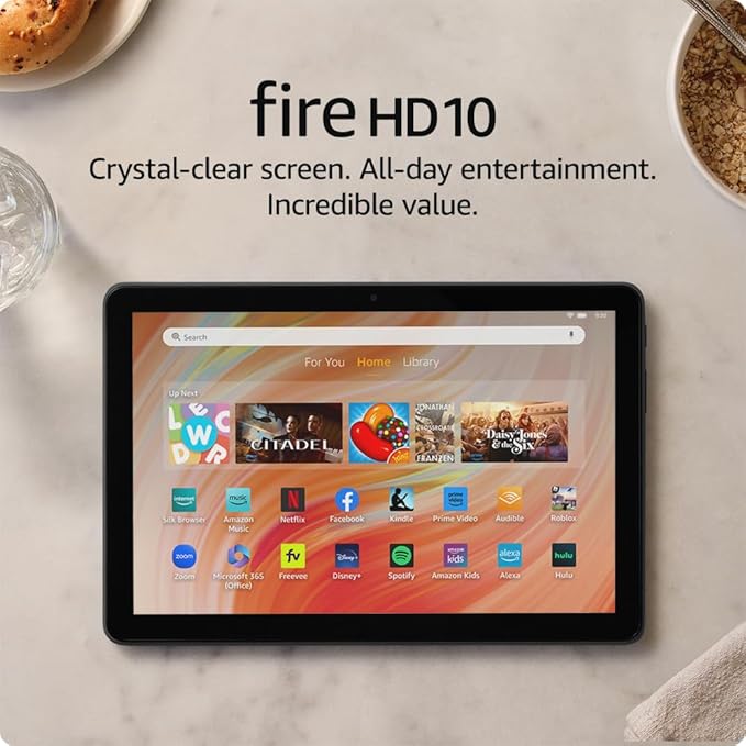 Amazon Fire HD 10 tablet, built for relaxation, 10.1" vibrant Full HD screen, octa - core processor, 3 GB RAM, 32 GB, Black - MrTs Computers Cybor Store