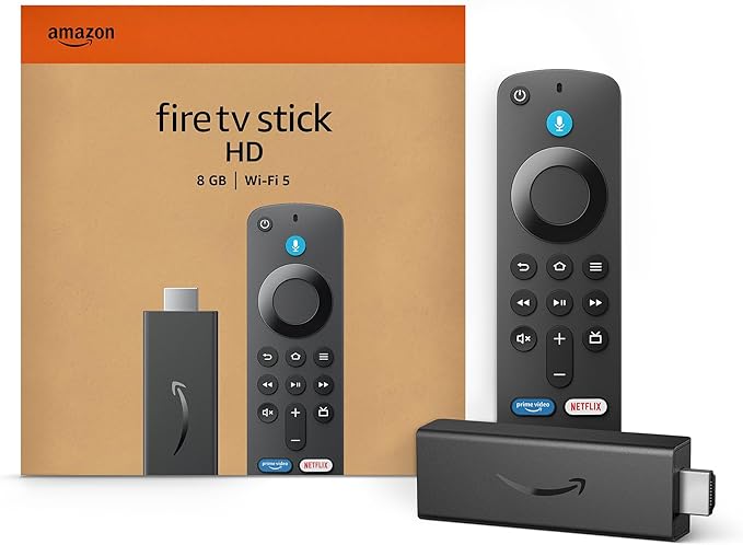 Amazon Fire TV Stick HD (newest model), free and live TV, Alexa Voice Remote, smart home controls, HD streaming - MrTs Computers Cybor Store