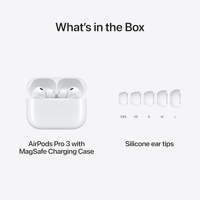 Apple AirPods Pro 3 Wireless Earbuds, Active Noise Cancellation, Live Translation, Heart Rate Sensing, Hearing Aid Feature, Bluetooth Headphones, Spatial Audio, High - Fidelity Sound, USB - C Charging - MrTs Computers Cybor Store