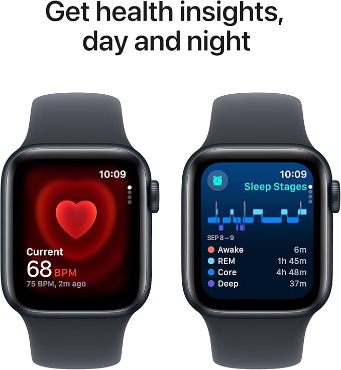 Apple Watch SE (2nd Gen) [GPS 40mm] Smartwatch with Midnight Aluminum Case with Midnight Sport Band S/M. Fitness and Sleep Trackers, Crash Detection, Heart Rate Monitor, Retina Display - MrTs Computers Cybor Store