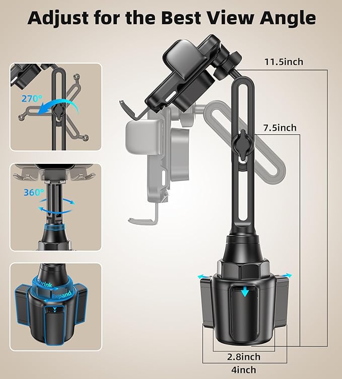 Dual Coil 15W Cup Phone Holder Mount,Wireless Car Charger Auto - Clamping Fast Charging Vent Phone Holders for Your Car for iPhone 17/16/15,Samsung Flip S25 S24 S23 S22 Ultra - MrTs Computers Cybor Store