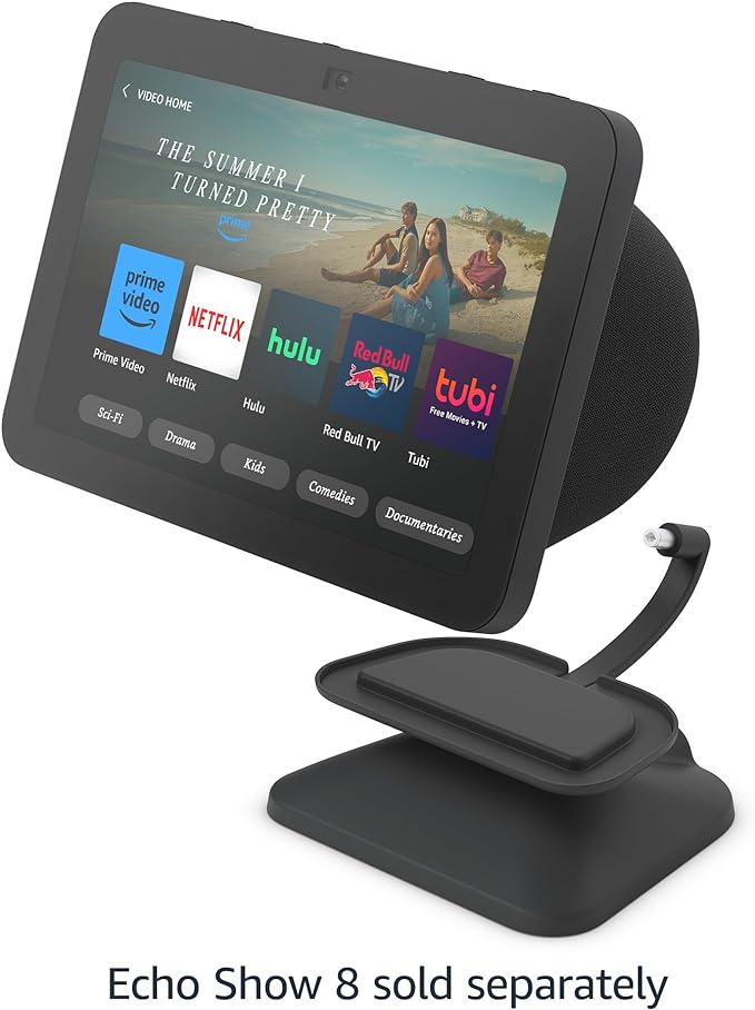 Echo Show 8 (3rd Gen) Adjustable Stand with USB - C Charging Port | Charcoal - MrTs Computers Cybor Store