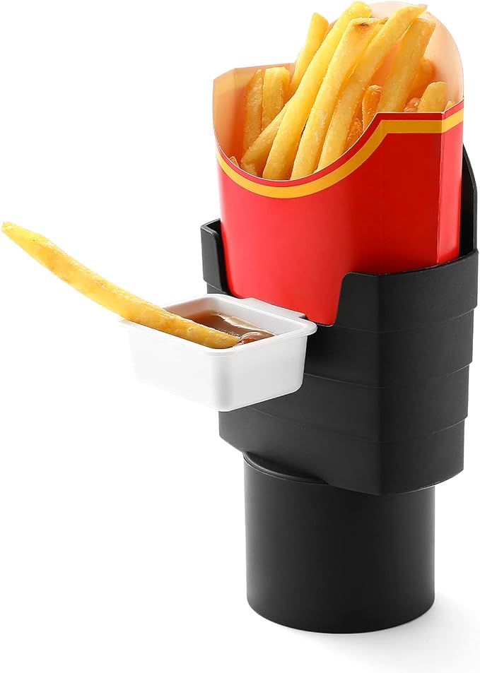 French Fry Holder and Sauce Holder Set for Car, Funny Useful White Elephant Gift Idea for Adults, Stocking Stuffer for Men and Women - MrTs Computers Cybor Store