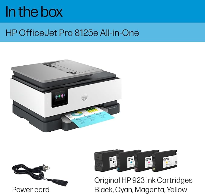HP OfficeJet Pro 8125e Wireless All - in - One Color Inkjet Printer, Print, scan, Copy, ADF, Duplex Printing Best - for - Home Office, 3 Month Instant Ink Trial Included, AI - Enabled (405T6A) - MrTs Computers Cybor Store