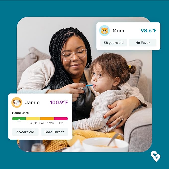 Kinsa Smart,Fever, Digital Medical Baby, Kid and Adult Termometro - Accurate, Fast, FDA Cleared Thermometer for Oral, Armpit or Rectal Temperature Reading - QuickCare - MrTs Computers Cybor Store