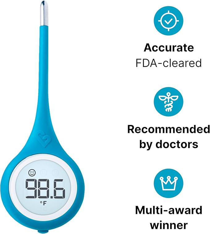 Kinsa Smart,Fever, Digital Medical Baby, Kid and Adult Termometro - Accurate, Fast, FDA Cleared Thermometer for Oral, Armpit or Rectal Temperature Reading - QuickCare - MrTs Computers Cybor Store