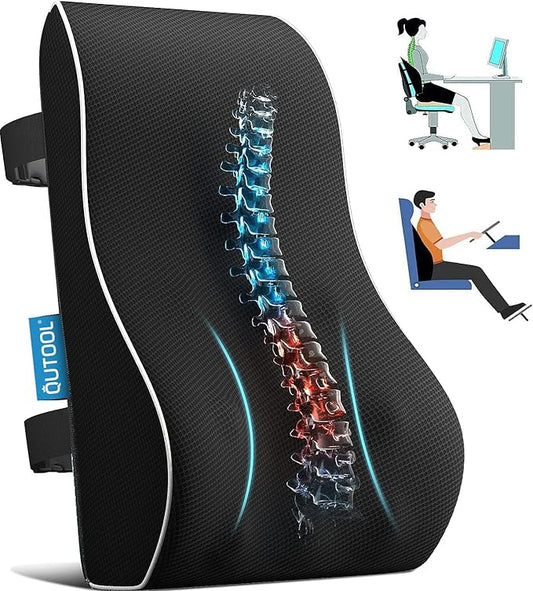 Lumbar Support Pillow for Office Chair, Office Home Essentials,Stocking Stuffers,Back Support Pillow for Car, Chair Cushions,Back Pain Relief Improve Posture,Mesh Cover Double Adjustable Straps - MrTs Computers Cybor Store
