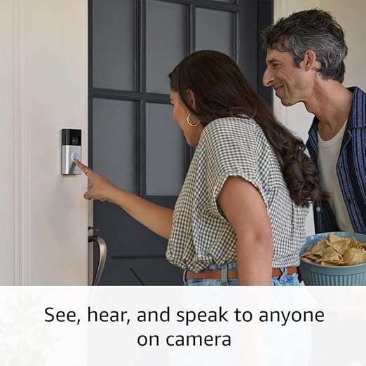 Ring Battery Doorbell | Home or business security with Head - to - Toe Video, Live View with Two - Way Talk, and Motion Detection & Alerts (newest model), Satin Nickel - MrTs Computers Cybor Store