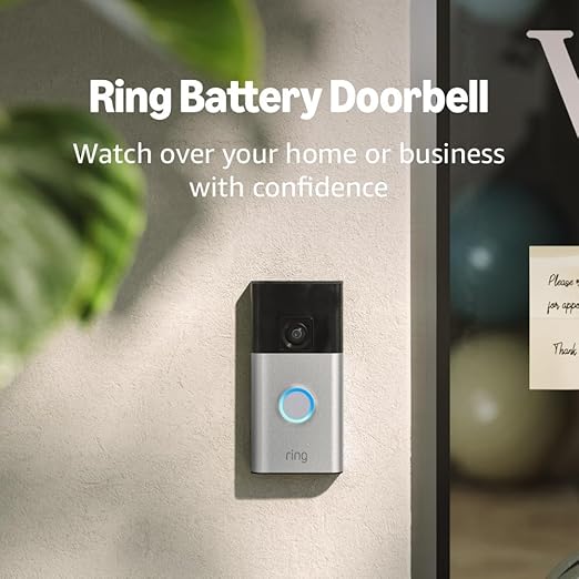 Ring Battery Doorbell | Home or business security with Head - to - Toe Video, Live View with Two - Way Talk, and Motion Detection & Alerts (newest model), Satin Nickel - MrTs Computers Cybor Store