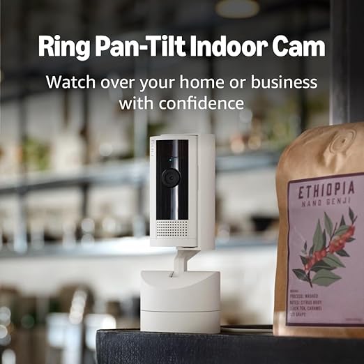 Ring Pan - Tilt Indoor Cam | See all around your home or business with 360° pan coverage, HD video, plus Two - Way Talk (2024 release) | White - MrTs Computers Cybor Store