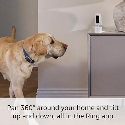 Ring Pan - Tilt Indoor Cam | See all around your home or business with 360° pan coverage, HD video, plus Two - Way Talk (2024 release) | White - MrTs Computers Cybor Store