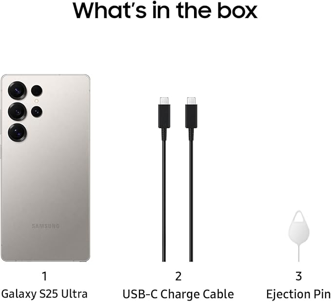SAMSUNG Galaxy S25 Ultra, 512GB AI Smartphone, Unlocked Android, AI Night Mode Camera, Snapdragon 8 Elite Fast Processor, 5000mAh Battery, Built - in S Pen, 2025, US 1 Yr Warranty, Titanium Gray - MrTs Computers Cybor Store