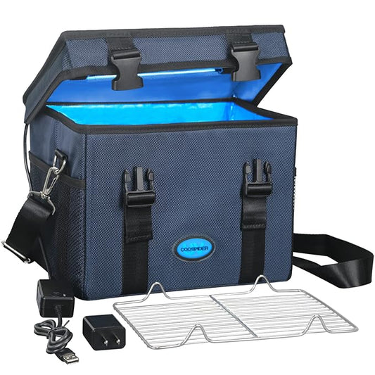 UVC Sanitizer Box Ozone Free with Timer, Portable Large Cleaner Bag with USB Port, UV Light Blue Tote for Mask, Cell Phone, Baby Bottle, Key, Towel 12L/3.17 gal - MrTs Computers Cybor Store