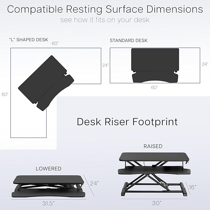 VIVO 32 inch Desk Converter, K Series, Height Adjustable Sit to Stand Riser, Dual Monitor and Laptop Workstation with Wide Keyboard Tray, Black, DESK - V000K - MrTs Computers Cybor Store